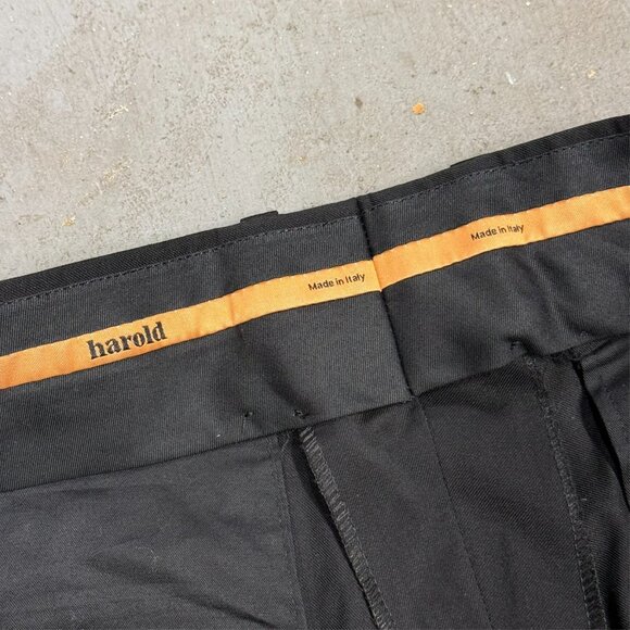 Harold Dress Pants Harry Rosen Wool Trousers Black Italy Cerruti Fabric 32x29 - Picture 4 of 10